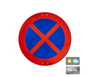 Normaluz V10022 - Round Vial Sign Stop and Parking Forbidden Metal Thermo-Polished 50 cm