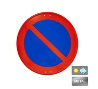 Normaluz V10041 - Round Road Sign Parking Forbidden Metal Thermolacquered 50 cm