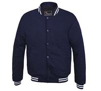 NORMAN Classic Varsity Jacket Men Fashion Fleece College Baseball-Size S to 5XL -320GSM Navy Blue (as8, alpha, m, regular, regular)