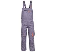 NORMAN Grey Bib and Brace Overalls Heavy Duty Work Trousers Dungaress Pockets (2XL)