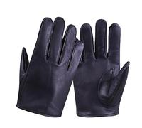 NORMAN Men's Leather Vintage Retro Style chauffeur Driving Gloves Sheep Leather Gloves (BLACK SHORT, L)