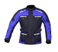 NORMAN Men's Motorcycle Motorbike Jacket Waterproof Textile CE Armoured Reflectors (as8, alpha, l, regular, regular, BLUE)