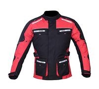 NORMAN Men's Motorcycle Motorbike Jacket Waterproof Textile CE Armoured Reflectors (as8, alpha, xx_l, regular, regular, RED)
