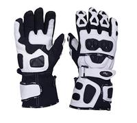 NORMAN Polar Force Leather Waterproof Thermal Winter Motorcycle Motorbike Gloves White