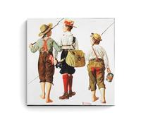 Nórman Róckwell Artistic Work (Fishing Trip, They'll Be Coming Back Next Week) Poster Modern Printed Canvas Wall Art Stylish Photo Painting Decor for Living Space 12x12inch(30x30cm)