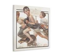 Nórman Róckwell Artistic Work (No Swimming (2)) Poster Trendy Artwork Canvas Prints Classic Wall Painting Decor for Modern Homes 16x16inch(40x40cm)