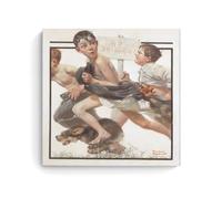 Nórman Róckwell Artistic Work (No Swimming (2)) Poster Versatile Canvas Print Wall Art Paintings Home Decor for Living Room Bedroom 12x12inch(30x30cm)