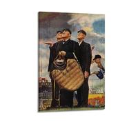 Norman Rockwell Decide Whether to Stop Game Due to RainWall Art Canvas Poster Music Albums And Movies Decorative Painting for Living Bed Room 16x24inch(40x60cm) Frame-style