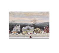 Norman-Rockwell Famous Work Poster Stockbridge Main Street at Christmas》 Decorative Painting Canvas Wall Art Living Rooms Bedroom Painting 20x30inch(50x75cm)