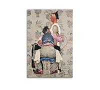 Norman Rockwell Painter's Artwork《The Tattoo Artist》Printed PostersWall Art Canvas Poster Music Albums And Movies Decorative Painting for Living Bed Room 24x36inch(60x90cm) Unframe-style