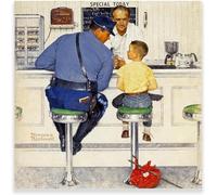 Norman Rockwell The Runaway Poster Vintage Canvas Wall Art Norman Rockwell Prints Norman Rockwell Painting For Home Decor Picture 50x50cm No Frame