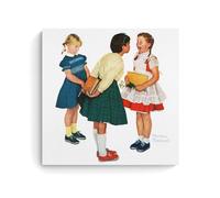 Norman Rockwell Works《Missing Tooth (2)》Printing Posters Premium Canvas Print Wall Paintings Stylish Room Decor for Indoor Home Space 24x24inch(60x60cm)