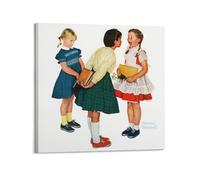 Norman Rockwell Works (Missing Tooth (2)) Retro Art Painting Replica Printed Canvas Hanging Wall Art Poster 12x12inch(30x30cm)