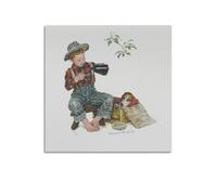 Norman Rockwell Works (Mysterious Malady) Antique Style Art Print Hanging Paintings Printed Canvas Wall Art Poster 12x12inch(30x30cm)