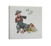 Norman Rockwell Works (Mysterious Malady) Premium Printed Art Canvas Poster Classic Artist Wall Hanging 28x28inch(70x70cm)