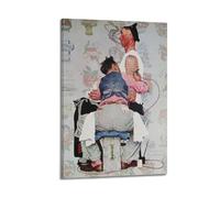 Norman Rockwell Works (The Tattooist) Premium Printed Art Canvas Poster Classic Artist Wall Hanging 08x12inch(20x30cm)