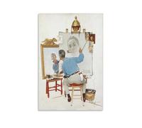 Norman Rockwell Works《Triple Self-Portrait (2)》Printing Posters Canvas Wall Art Decorative Paintings for Living Room Bedroom Home Decor 24x36inch(60x90cm)