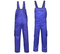 NORMAN Royal Blue Bib and Brace Overalls Heavy Duty Work Trousers Dungaress Pockets (L)