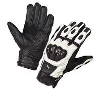 NORMAN White Motorcycle Gloves Moto Racing Gloves Knight Leather Ride Bike Motorbike (XL)