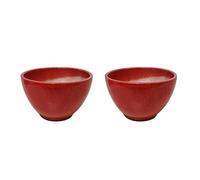 Normandie 2 Red Stoneware Cider Bowls 20 cl - Handmade - Products