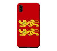 Normandy Flag, Yellow Lions, Men Women Red Case for iPhone XS Max