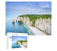Normandy France Cliffs War Wooden Picture Puzzle for Adults, 500 PCS