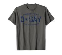 Normandy France D-Day Honor and Remember Dark Blue Print T-Shirt