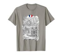 Normandy France Gothic Cathedral Artwork Souvenir T-Shirt