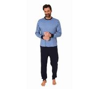 Normann Care Men's Alzheimer's Clothing Nursing Jumpsuit Pajama long sleeve with zipper at back and leg, Farbe:blue, Größe Herren (neu):