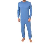 Normann Care Men's Long-Sleeved One-Piece Pyjamas with Zip on Back and Leg