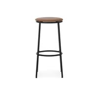 Normann Copenhagen Circa Bar Stool H75 Leather Upholstered Black/ Brandy Leather 41574