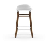 Normann Copenhagen - Form Bar Stool Walnut Base 65 cm, White - White