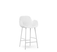 Normann Copenhagen Form Bar Stool with Backrest and Armrests H65 cm White/ White Steel