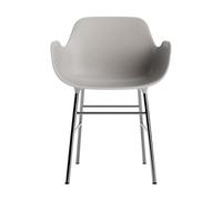 Normann Copenhagen Form Dining Chair With Armrests Warm Gray/ Chrome