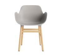 Normann Copenhagen Form Dining Chair With Armrests Warm Gray/ Oak