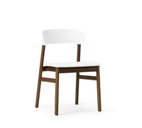 Normann Copenhagen Herit Dining Chair Leather Upholstered Smoked Oak/White