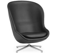 Normann Copenhagen - Hyg Armchair High With Tilt Function, Leather / Aluminium - Black