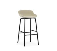 Normann Copenhagen Hyg Bar Stool H75 Upholstered Black Steel/Main Line Flax MLF20