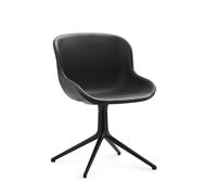 Normann Copenhagen Hyg Swivel Chair Upholstered Black Aluminum/ Black Leather in 41599