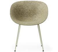 Normann Copenhagen Matt Dining Chair With Armrests Cream/Steel/Seaweed