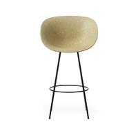 Normann Copenhagen Matt Bar Stool With Armrests 65 cm Black/Steel/Hemp