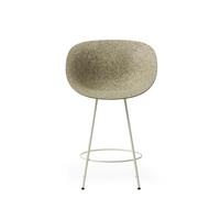 Normann Copenhagen Matt Barstool With Armrests 65 cm Cream/Steel/Seaweed