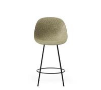 Normann Copenhagen Matt Barstool With Back 65 cm Black/ Steel/Seaweed