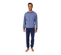 Normann Men's Long Pyjamas in Warm Cuddly Interlock Quality in Striped Look