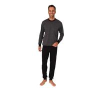 Normann Men's Long Sleeve Pyjamas with Cuffs in Elegant Look, charcoal, 46