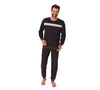 Normann Men's Terry Cloth Pyjamas Long with Cuffs in Elegant Look - Also Available in Plus Sizes, charcoal, 48