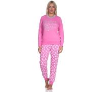 Normann Women's Long Sleeve Pyjamas with Cuffs in Beautiful Star Look, pink, 36-38