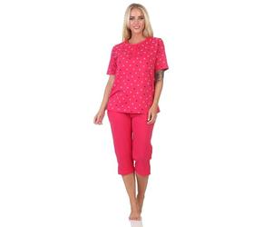 Normann Women's Short Sleeve Capri Pyjamas in Polka Dot Look - Also in Plus Size, red, 36-38