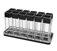 Normcore 12 Tube Coffee Cellars with Stand & Hopper - Single Dose Coffee Vaults - Espresso Bean Storage Set - One-Way Exhaust Valve - 25-28g Capacity
