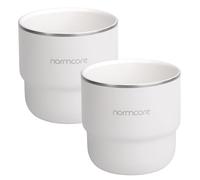Normcore 2 Pack Espresso Coffee Cup Set, 7 oz Coffee Tumbler with Ceramic Coating, 210ml Double Wall Espresso Cup Mug For Cafe Mocha, Latte, Cappuccino, Tea, White